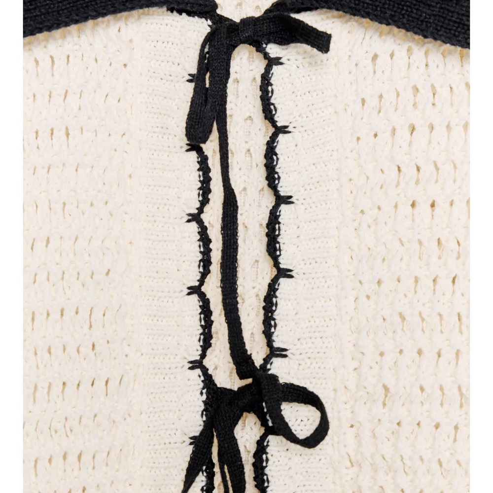 Zara Cream and Black Crochet Blouse - Picture 7 of 7
